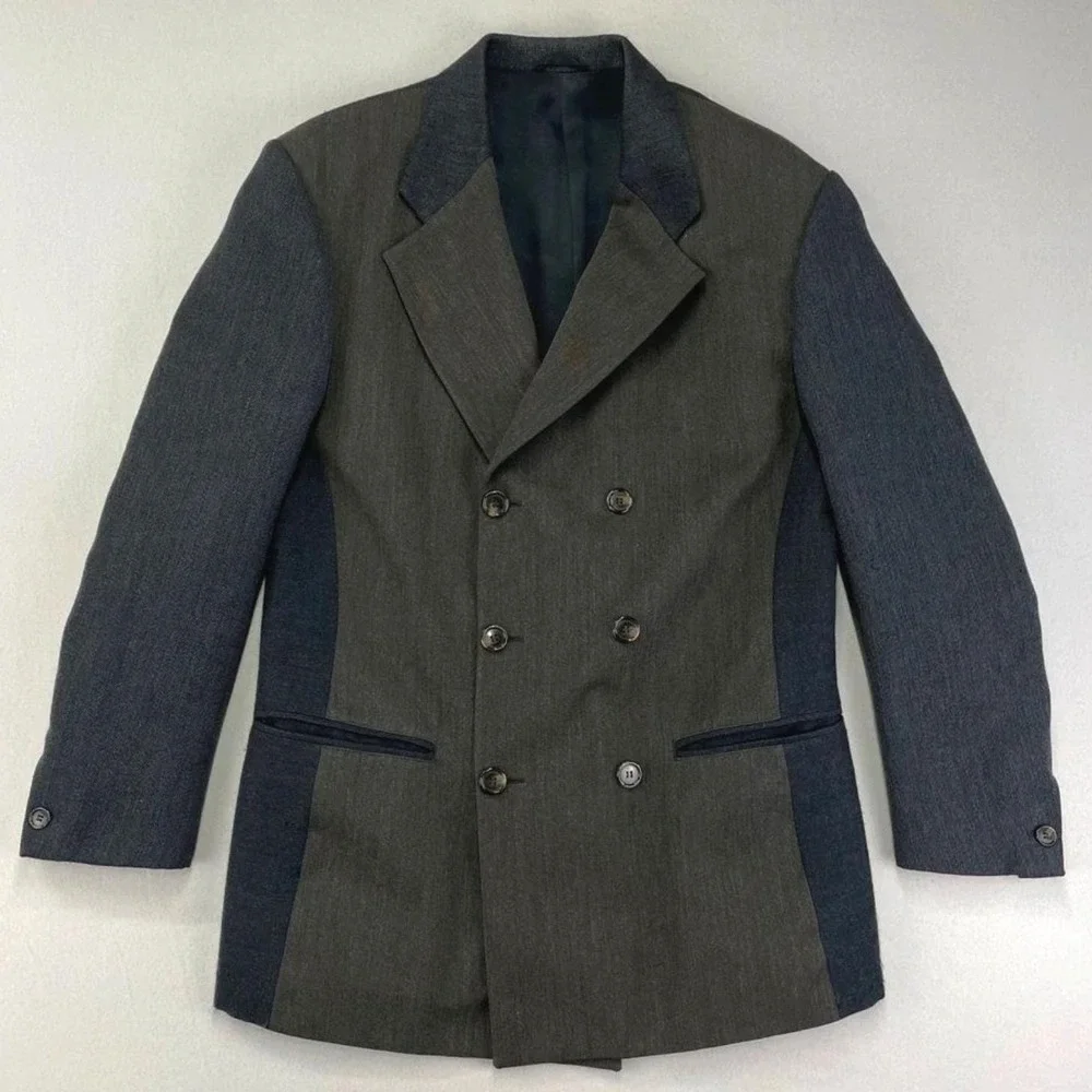 Marithe Francois Girbaud Blazer Mens 42? Wool‎ Momentodue Double Breasted Jacket